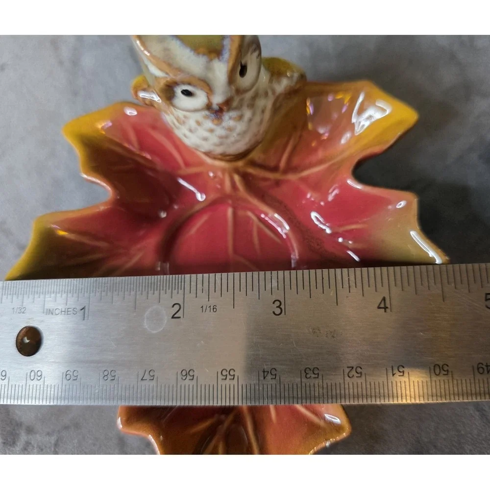 Owl Candle Holder‎ Bird Sitting On Leaf Fall Decor